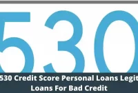personal loans for 530 credit score
